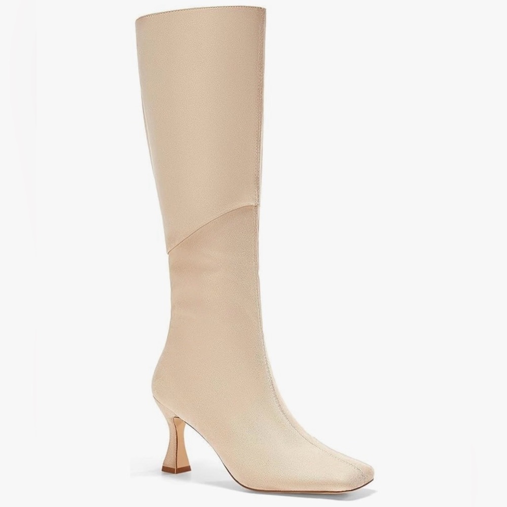 NWOT Elegant Cream Knee-High Boots - Picture 3 of 10